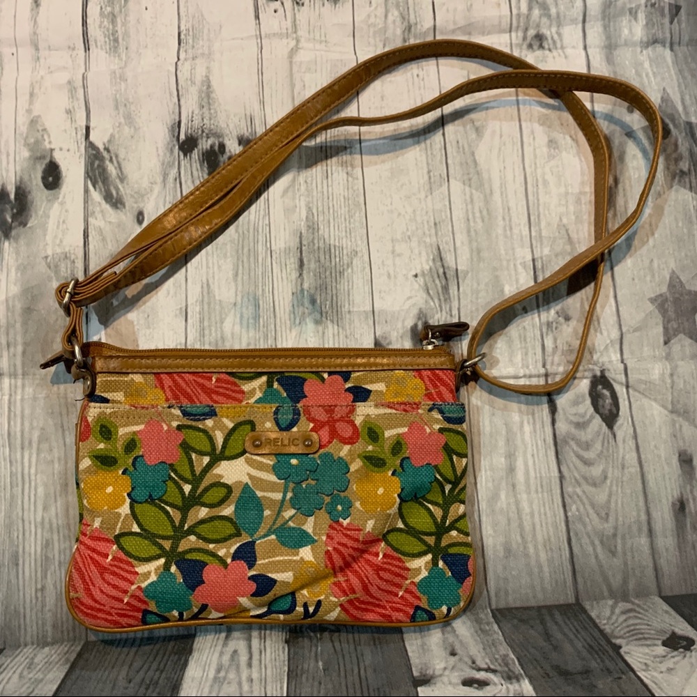 Relic Floral Canvas Fabric Purse Shoulder